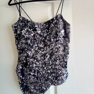 Cache Spaghetti Sequin Top